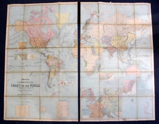 Johnston (W & A. K.), Commercial Chart of the World on Mercators Projection from the Latest and Best Authorities, Edinburgh, 1855